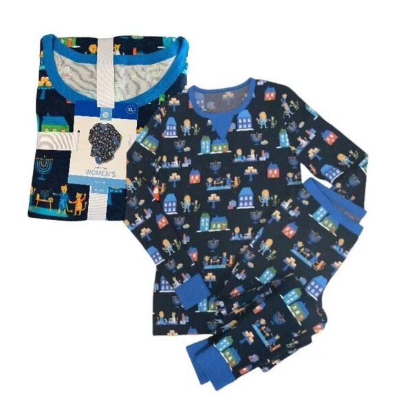 Target Other - Womens XL 2pc Pajama Lounge Set Hanukkah Menorah Dreidel Cotton PJ Family Sleep